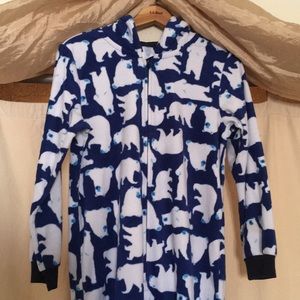 Polar bear fleece pajamas